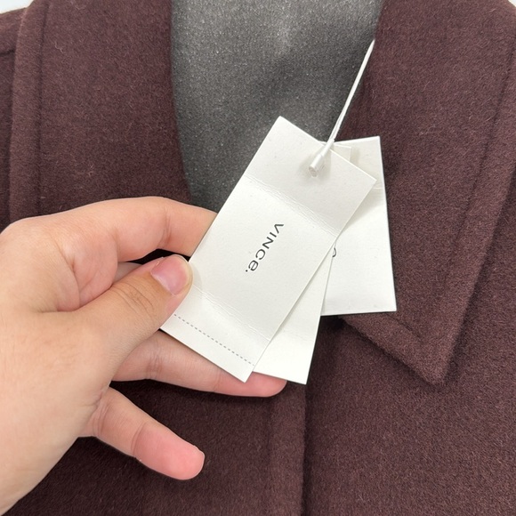 VINCE. Brushed Wool Blended Collared Single Breasted Shirt Coat Sz 1x - Picture 5 of 14